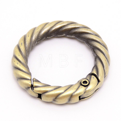 Zinc Alloy Spring Gate Rings PALLOY-WH0081-51A-01-1