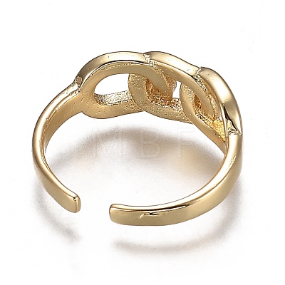 Brass Enamel Cuff Rings RJEW-P006-02G-1