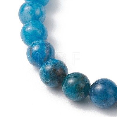 Round Natural Gemstone Stretch Beaded Bracelets BJEW-JB12986-1