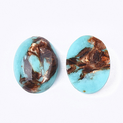 Assembled Synthetic Imperial Jasper and Bronzite  Cabochons X-G-S329-080E-1