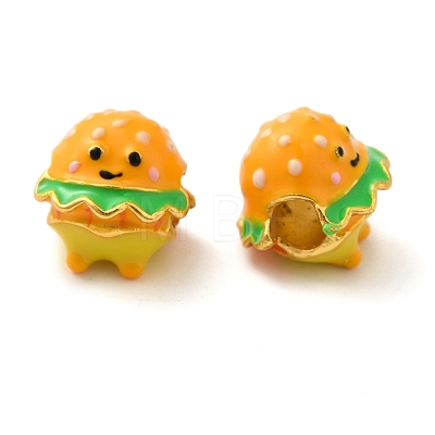 Cartoon Imitation Food Alloy Enamel European Beads FIND-U008-01G-C-1