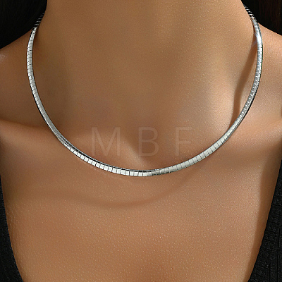 Stainless Steel Collar Necklace QV1917-3-1