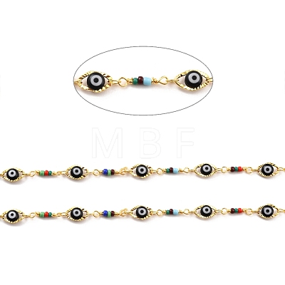 Handmade Brass Oval with Evil Eye Link Chains CHC-M022-02-1