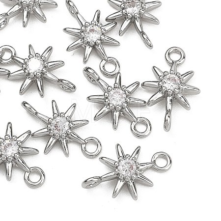 SHEGRACE Brass Clear Cubic Zirconia Charms XGRQ2O255-426P-1