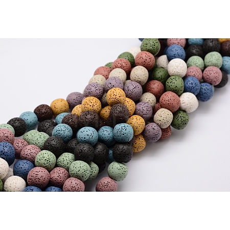 Natural Lava Rock Bead Strands G-L435-03-12mm-1