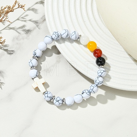 Synthetic  & Natural Carnelian & Obsidian & Dyed Malaysia Jade Beaded Stretch Bracelets for Women BJEW-JB14051-03-1