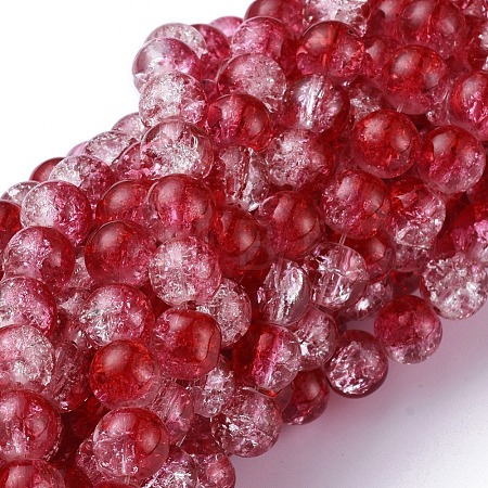 Baking Paint Crackle Glass Bead Strands CCG-S001-8mm-15-1