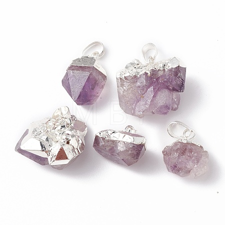 Rough Raw Natural Amethyst Pendants G-E590-05S-1