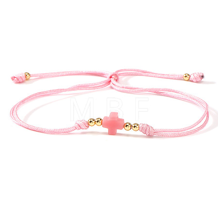 Adjustable Brass & Acrylic Beads Slider Bracelets NV0249-3-1