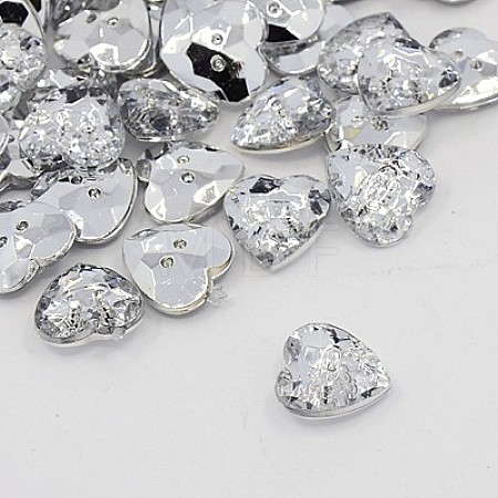 Acrylic Rhinestone Buttons BUTT-J007-01-C-1