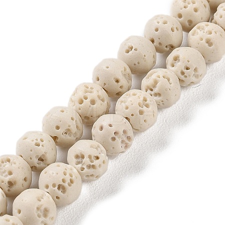 Synthetic Lava Rock Dyed Beads Strands G-H311-08A-04-1