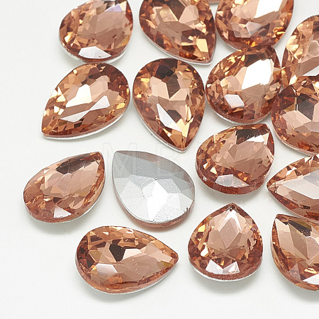 Pointed Back Glass Rhinestone Cabochons RGLA-T081-7x10mm-08-1