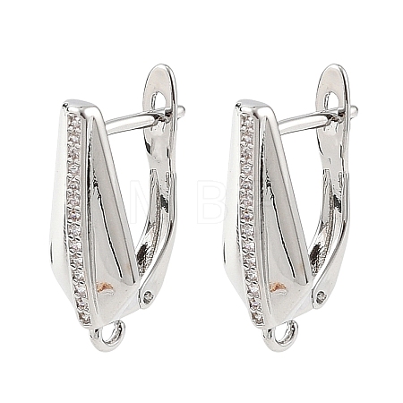 SHEGRACE Brass Micro Pave Cubic Zirconia Hoop Earring Findings XGRQ79334-950P-1