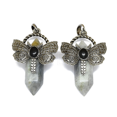 Natural Labradorite Faceted Pointed Bullet Big Pendants G-Q165-01AS-03-1