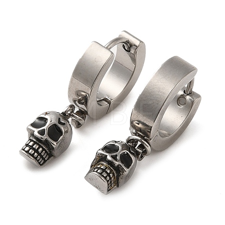 304 Stainless Steel Dangle Hoop Earrings EJEW-Q795-16B-AS-1