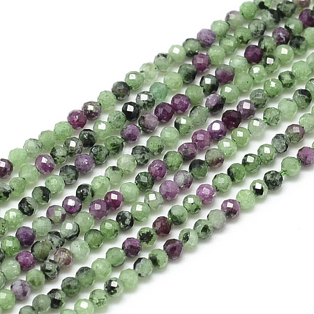 Natural Ruby in Zoisite Beads Strands G-S152-06-2mm-1