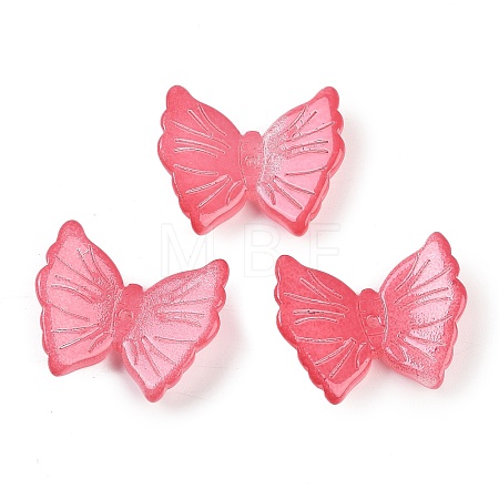 Spray Painted Glass Beads GLAA-Z007-02B-1