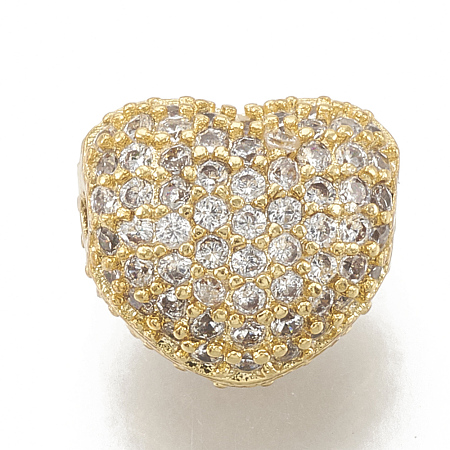 Brass Micro Pave Cubic Zirconia Beads ZIRC-T006-12G-1