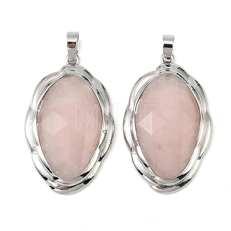Natural Rose Quartz Faceted Pendants G-D102-02P-04-1