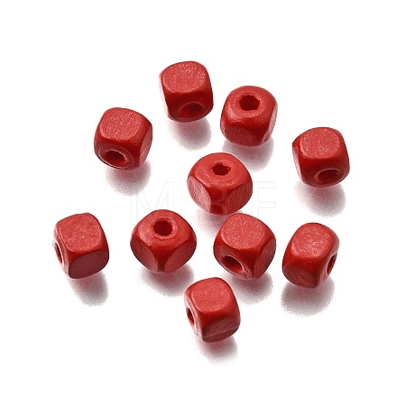 Spray Painted Wooden Beads WOOD-P021-01A-24-1