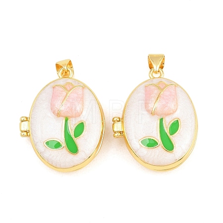 Brass Locket Pendants KK-D232-09G-01-1