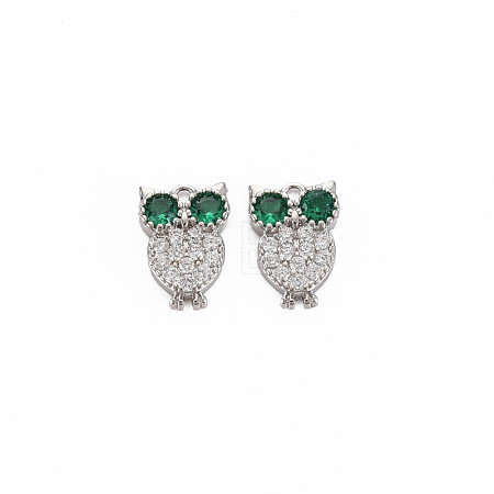 Brass Micro Pave Cubic Zirconia Charms KK-S364-254-1