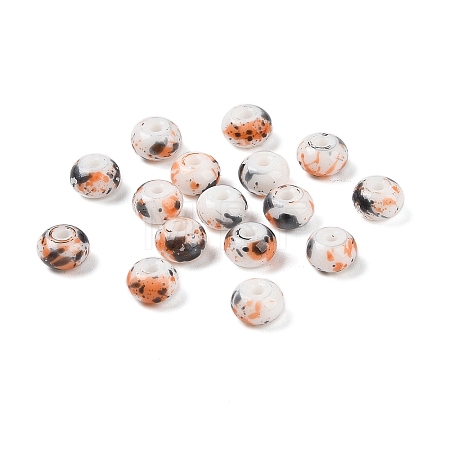 Opaque Spray Painted Glass Beads GLAA-G118-01Q-1