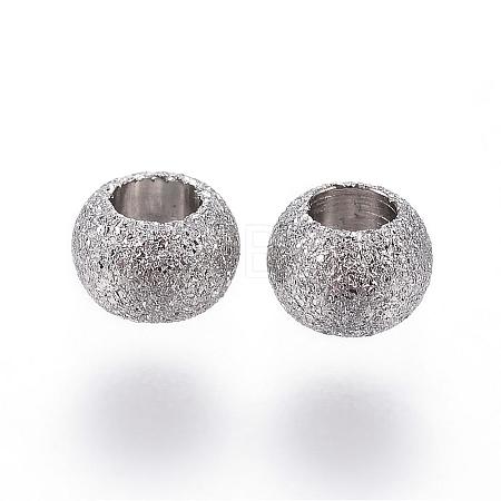 Tarnish Resistant 304 Stainless Steel Textured Spacer Beads STAS-P108-04P-1
