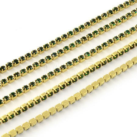 Nickel Free Raw(Unplated) Brass Rhinestone Strass Chains CHC-R119-S6-06C-1-1