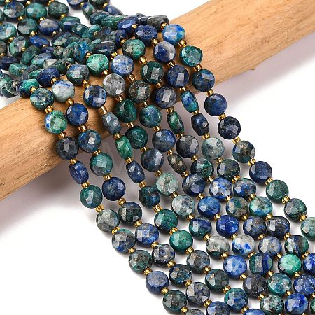 Natural Chrysocolla and Lapis Lazuli Beads Strands G-K389-B81-01-1
