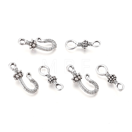 Tibetan Style Alloy S-Hook Clasps TIBE-L003-031AS-1