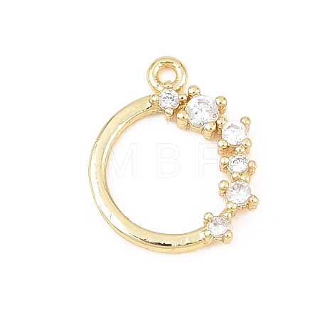 Brass Micro Pave Clear Cubic Zirconia Pendants KK-D225-14G-01-1