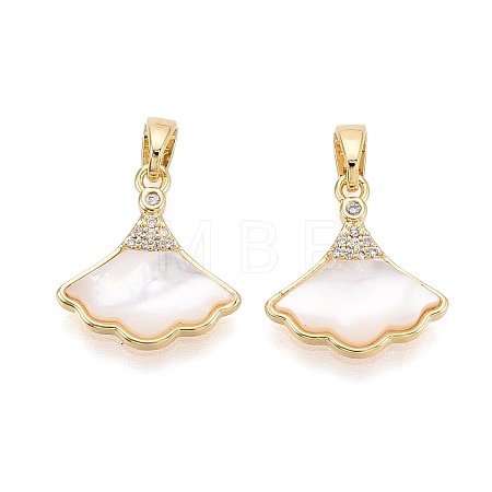 Natural White Shell Pendants KK-N287-25G-1