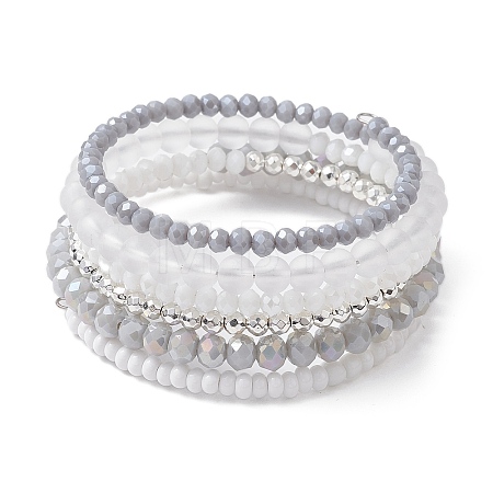 Non-magnetic Synthetic Hematite Bead & Glass Bangle Making BJEW-JB10989-1