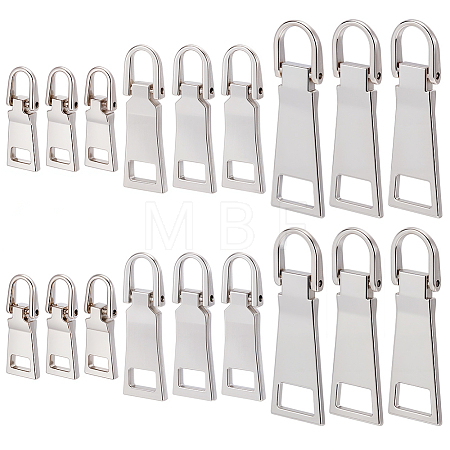 18Pcs 3 Styles Alloy Zipper Pull Tabs FIND-CY0001-83P-1