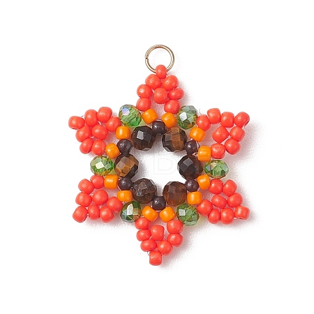 Glass Seed Beaded Pendants PALLOY-MZ01241-05-1