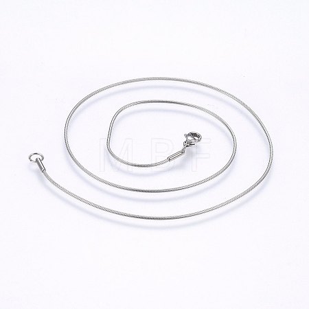 Non-Tarnish 304 Stainless Steel Snake Chain Necklaces NJEW-E122-32C-1