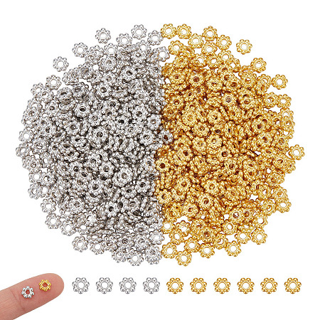600Pcs 2 Colors Alloy Spacer Beads FIND-UN0010-57-1