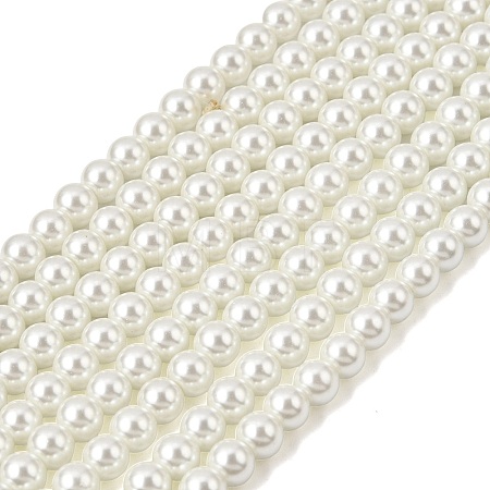 Eco-Friendly Dyed Glass Pearl Round Beads Strands HY-A008-6mm-RB001-1