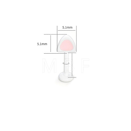 316L Surgical Stainless Steel Enamel Pink Cat Ear Shaped Cartilage Earrings for Women FS-WGA9D26-07-1