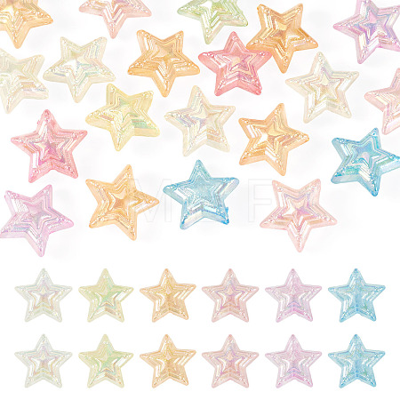 20Pcs UV Plating Transparent Acrylic Beads MACR-TA0002-79-1