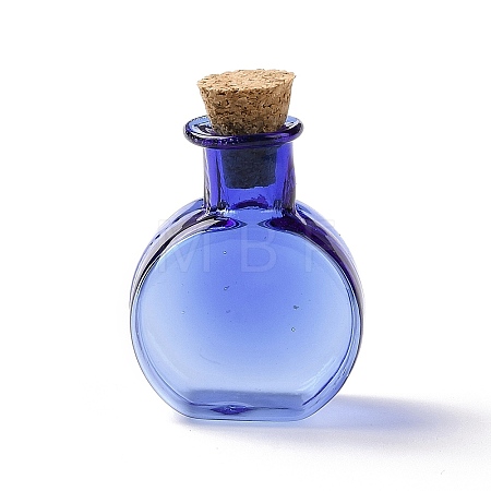 Flat Round Miniature Glass Bottles GLAA-H019-05C-1
