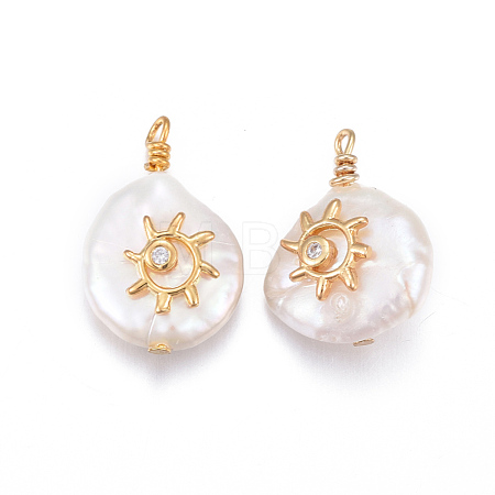 Natural Cultured Freshwater Pearl Pendants PEAR-L027-45B-1