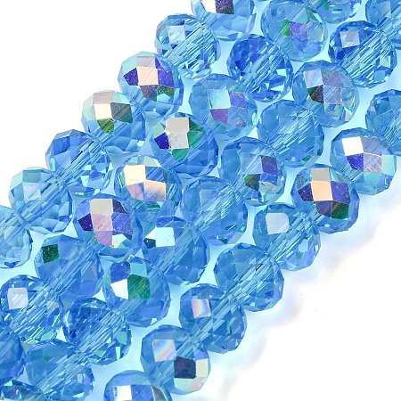 Electroplate Transparent Glass Beads Strands EGLA-A046-01C-16-1