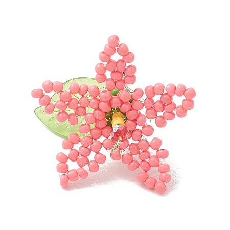 Glass Seed Beaded Pendants PALLOY-MZ01283-03-1