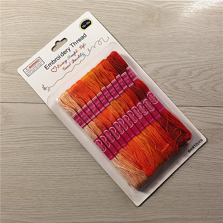 12 Skeins 12 Colors 6-Ply Polycotton(Polyester Cotton) Embroidery Floss PW22063099175-1