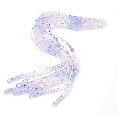 Transparent Gradient Color Glass Beads Strands GLAA-F131-01A-02-1