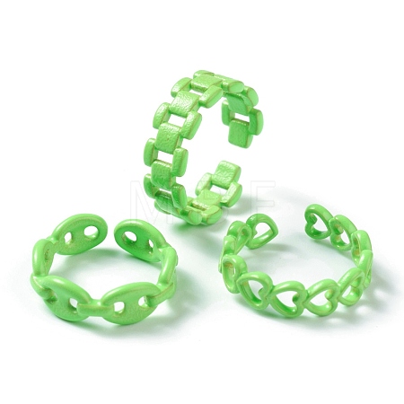 Spray Painted Brass Cuff Rings RJEW-H545-B-1
