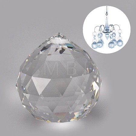 Transparent K9 Glass Pendants GLAA-WH0015-35C-1