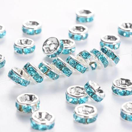 Brass Grade A Rhinestone Spacer Beads RSB035NF-13-1